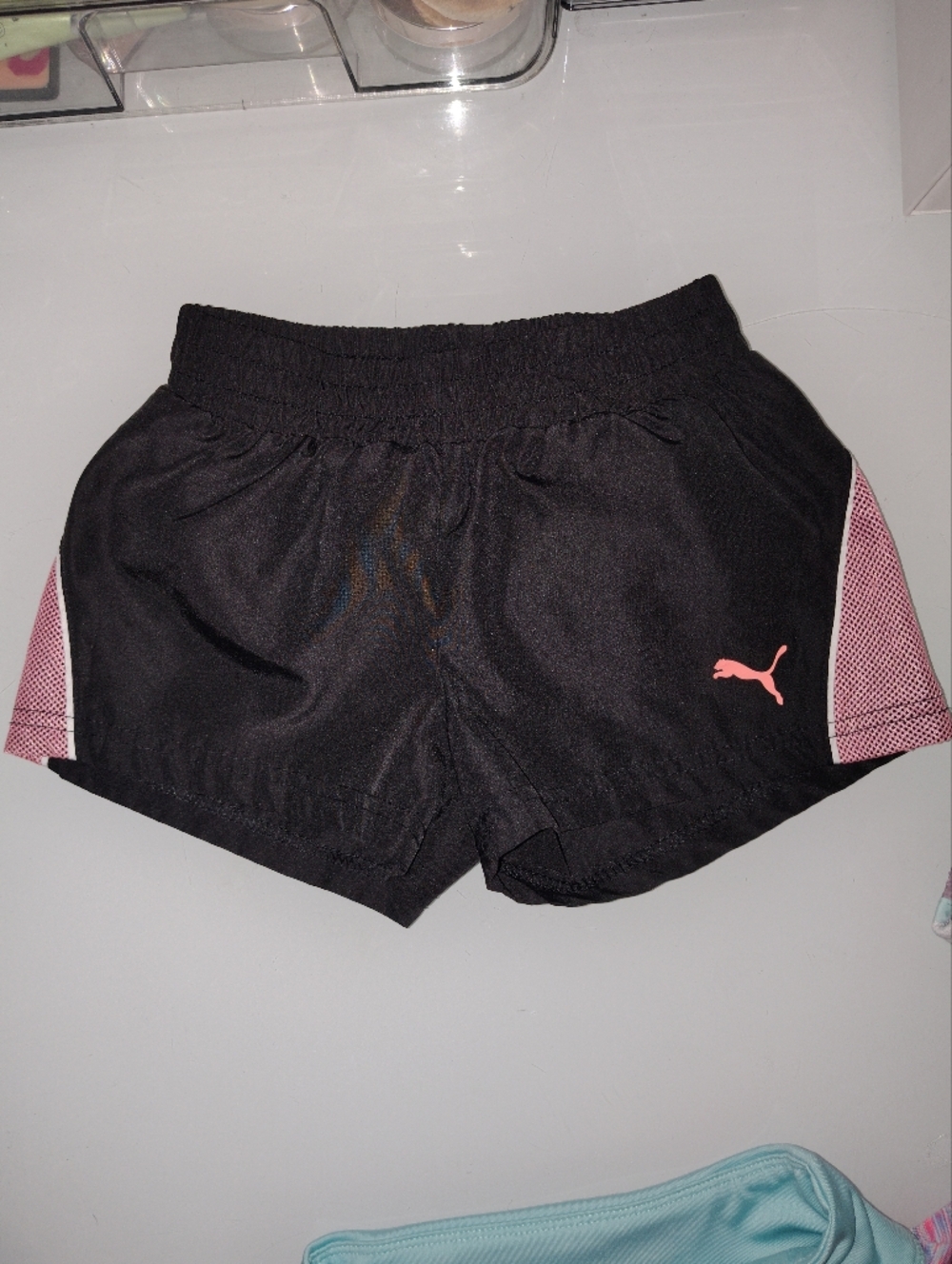 Puma Black Shorts with Pink Accents 2t